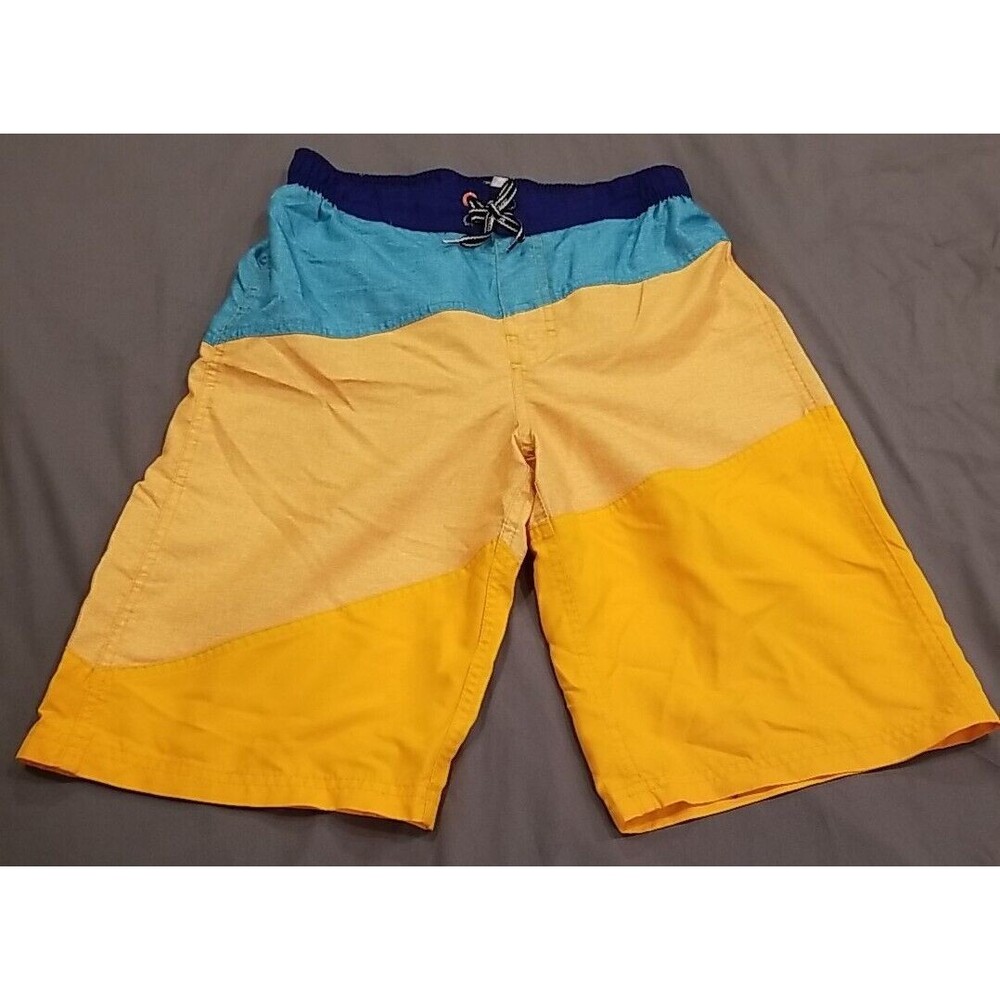 ZeroXposure Boy’s Large 14/16 Swim Trunks Board Lined Shorts Blue Orange